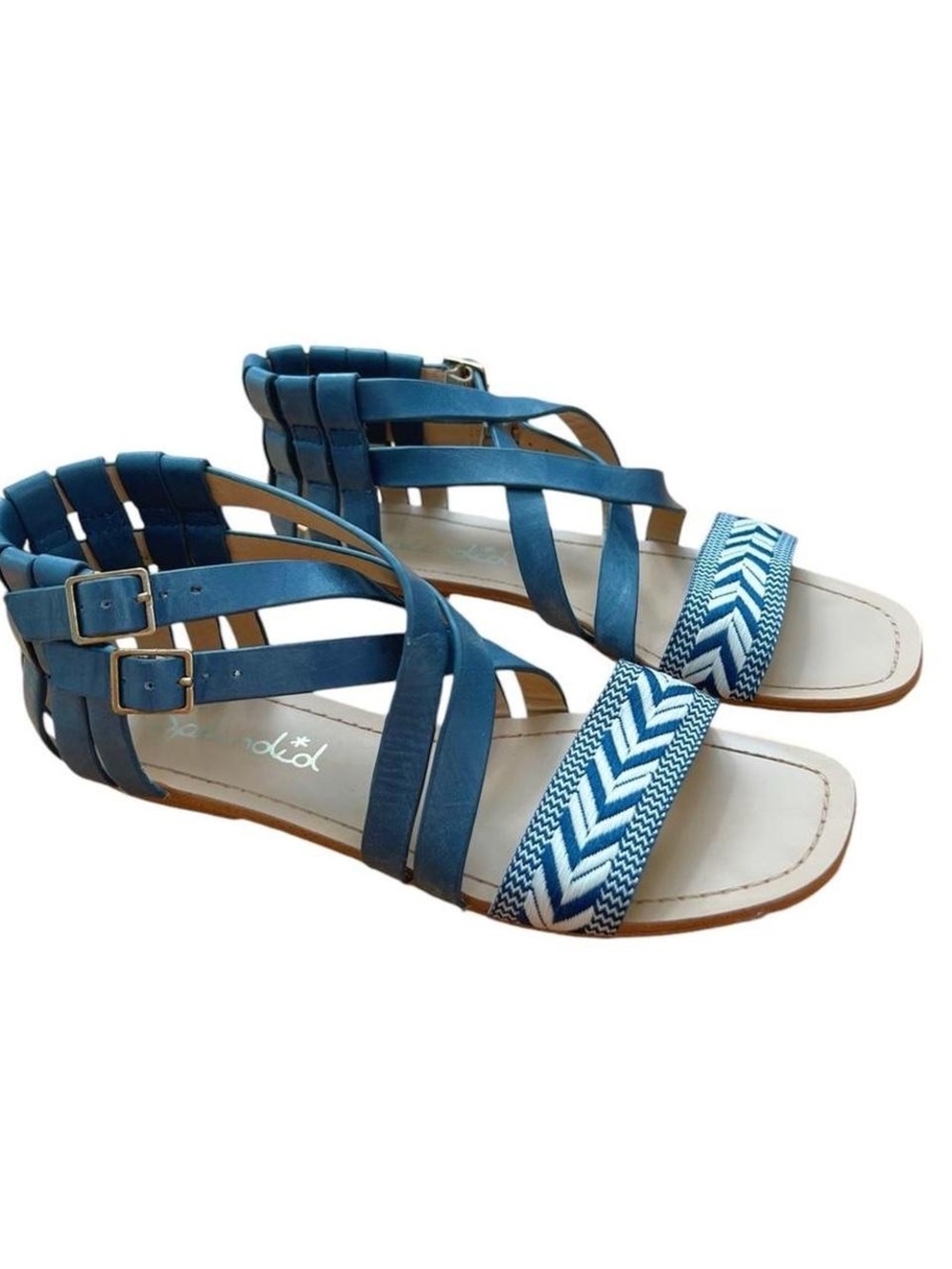 Splendid blue and white gladiator sandals - Size 8.5